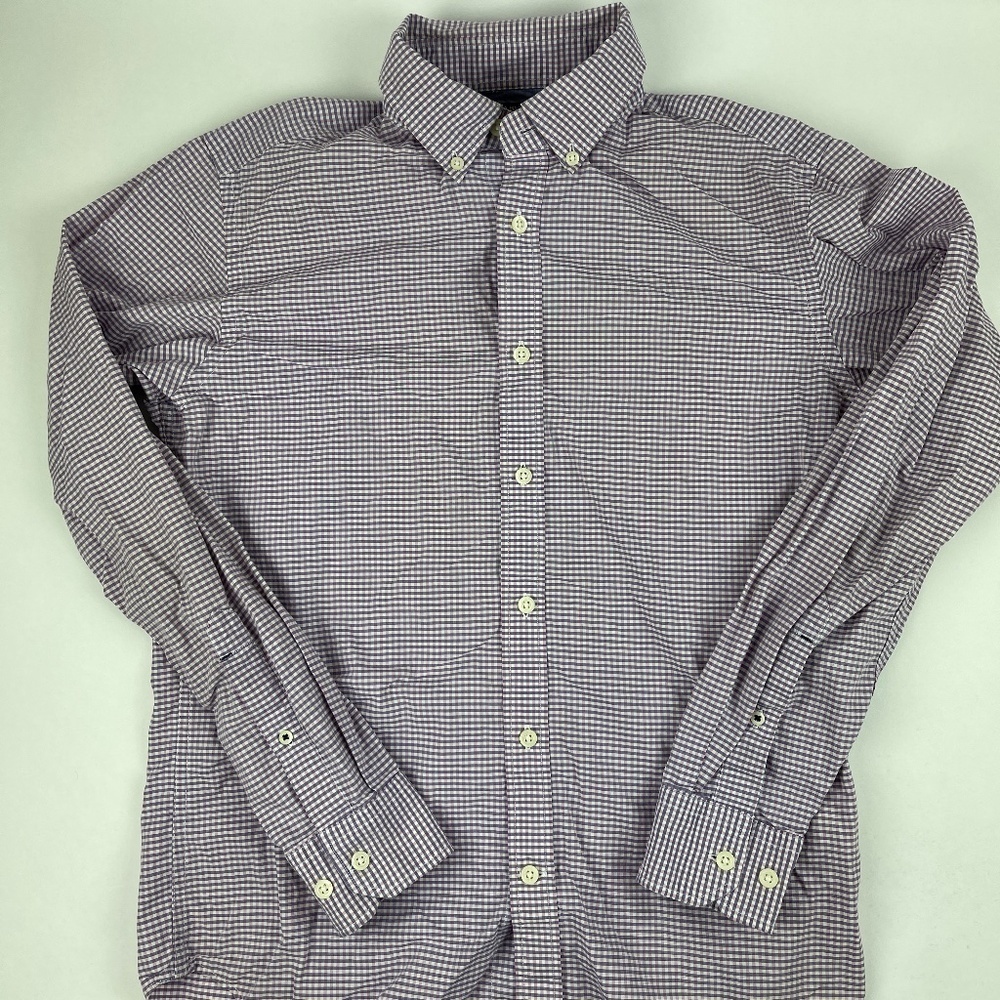 Banana Republic Soft Wash Button Down Shirt Mens Small Blue Plaid